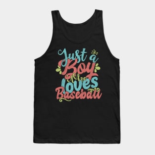 Just A Boy Who Loves Baseball Gift graphic Tank Top